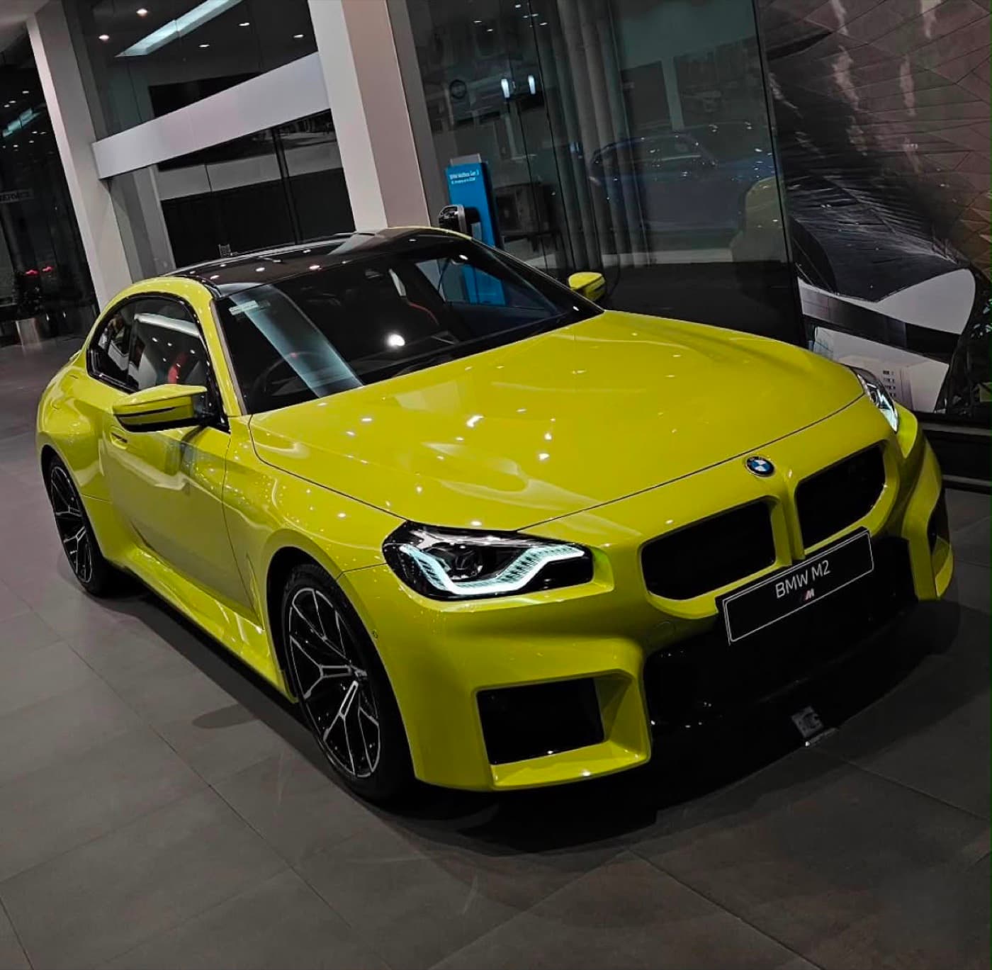BMW M2 front three-quarter view at BMW Center showroom